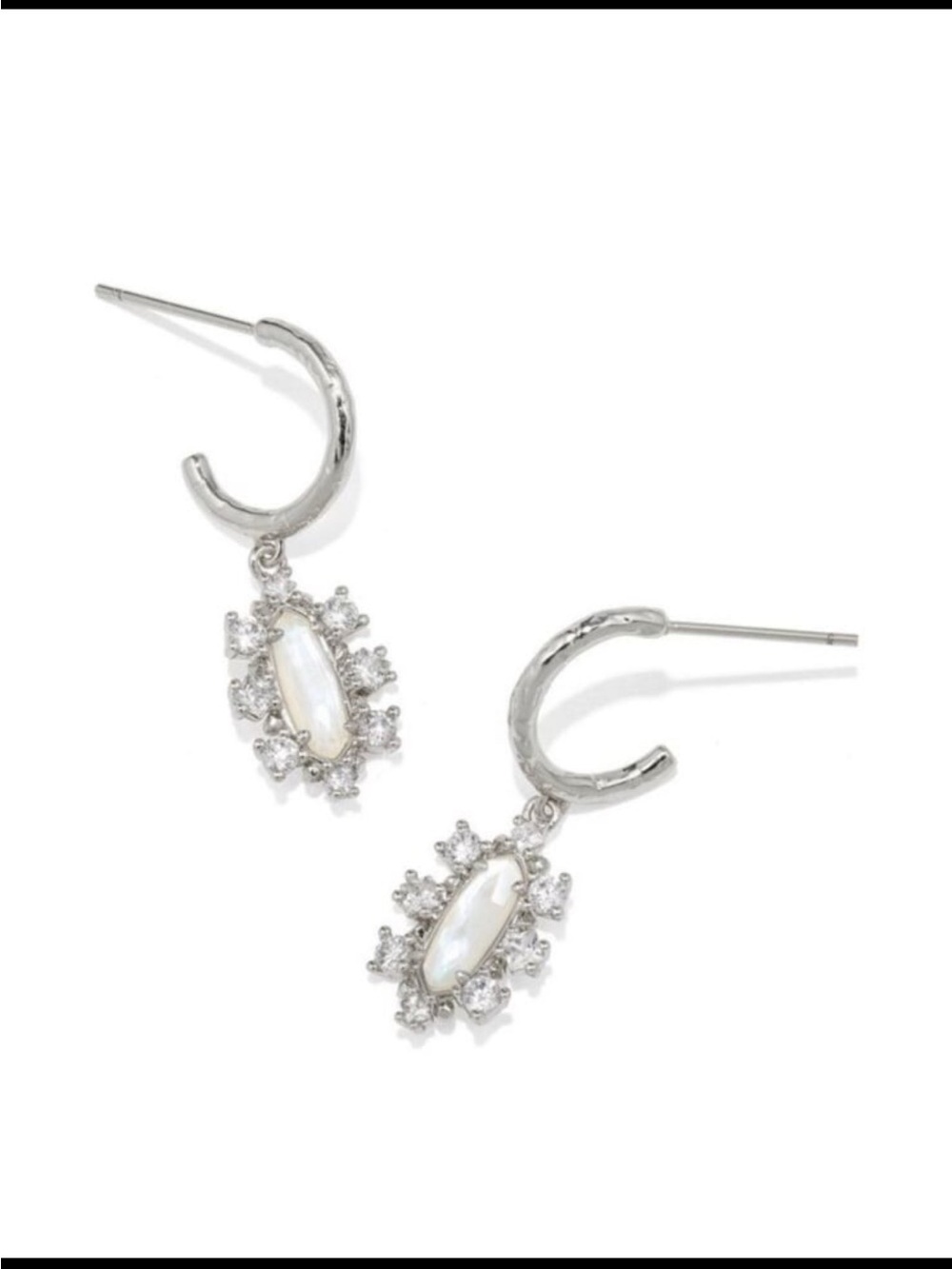 Emma crystal framed white earrings from Kendrascott nwt